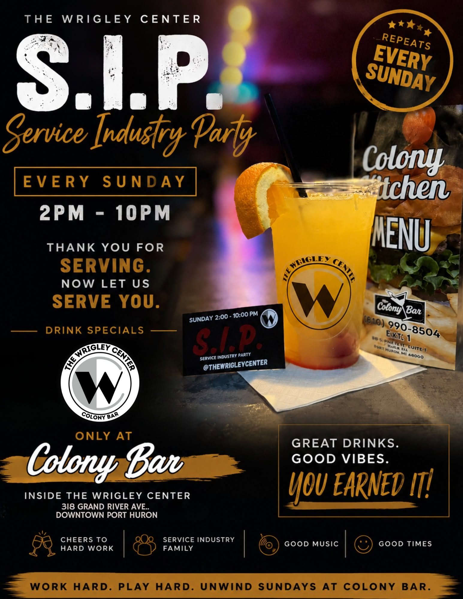 S.I.P. Service Industry Party at The Wrigley Center